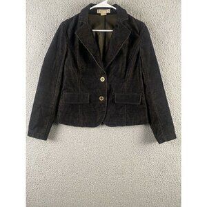 Michael Kors Blazer Womens 8 Blue One Button Long Sleeve